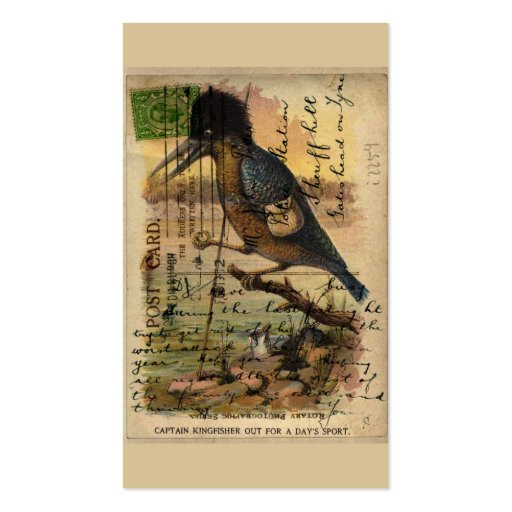 Postcard Kingfisher Business Card Template (back side)