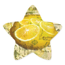 Postcard Lemons Star Sticker