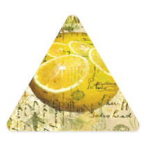 Postcard Lemons Triangle Sticker