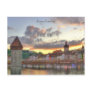 Postcard Luzern Switzerland Old Town Chapel Bridge