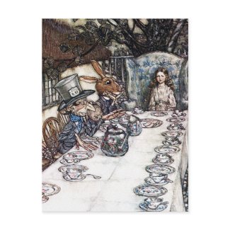 Postcard: Mad Hatter Tea Party - Rackham postcard