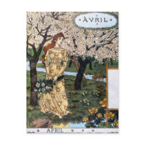 Postcard: Month of Aril - Avril by VintageCabaret Postcard: Month of Aril - Avril