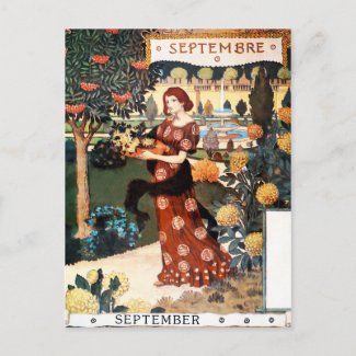 Postcard: Month of September - Septembre postcard