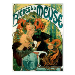 Postcard: Mucha - Bieres de la Meuse