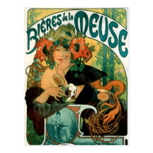 Postcard: Mucha - Bieres de la Meuse