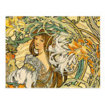 Postcard: Mucha - Language of Flowers