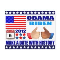 Postcard: Obama/Biden - Flag - Date W/History