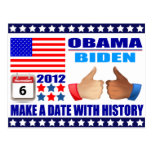 Postcard: Obama/Biden - Flag - Date W/History