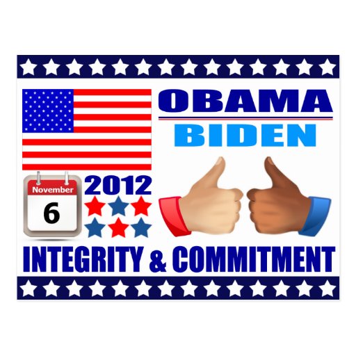 Postcard: Obama/Biden - Flag -Integrity