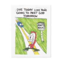 Postcard of animated funny church sayings