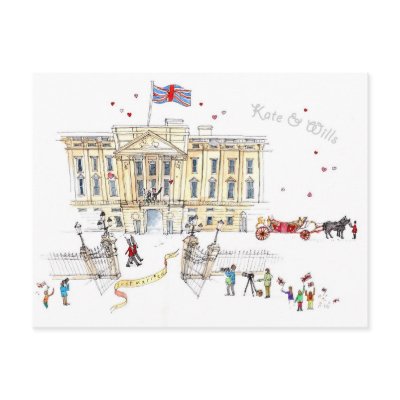 Postcard of commemorative Kate & Wills