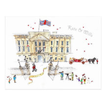 Postcard of commemorative Kate & Wills