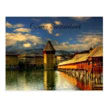 Postcard of Lucerne Switzerland Chapel Bridge