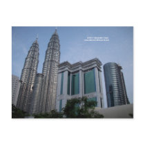 Postcard of the twin towers in Kuala Lumpur
