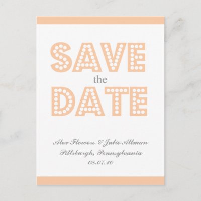 {postcard} peach vintage inspired save the date