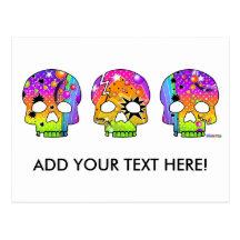 Postcard - POP ART SKULLS