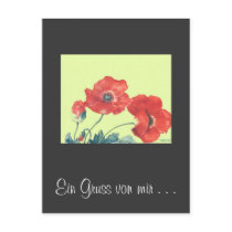 postcard poppy flowers