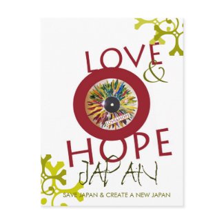 POSTCARD Record of Leaves LOVE & HOPE COOL Flag postcard