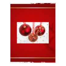 Postcard-Red Holiday Ornaments