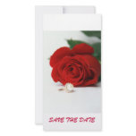 postcard red rose  SAVE THE DATE Personalized Photo Card