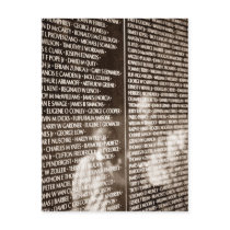 Postcard Reflection Vietnam Veterans Memorial Wall