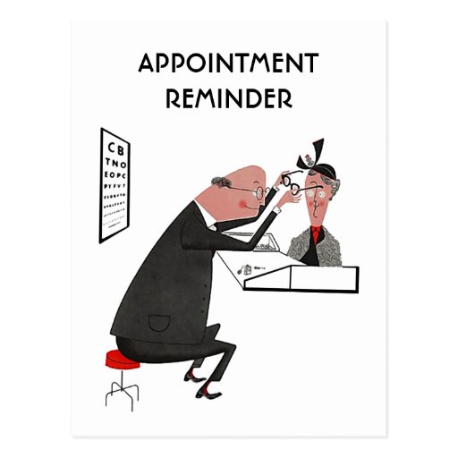 Postcard Retro Appointment Reminder Optometrist Zazzle 