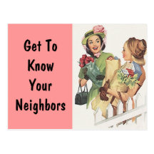 Postcard  Retro Neighborhood Social Block Party PC