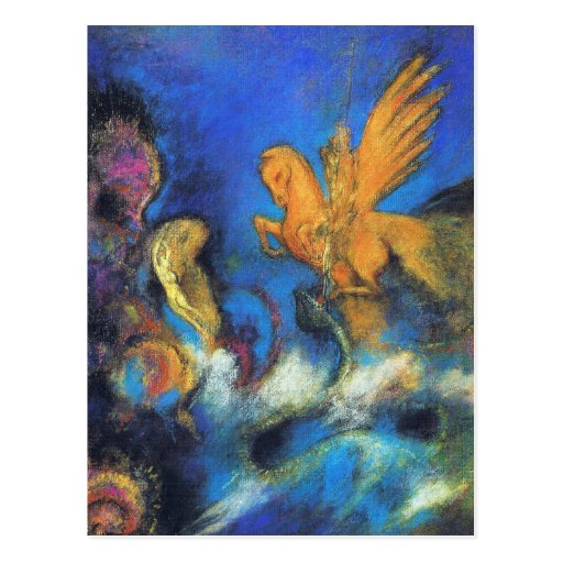 Postcard:  Roger & Angelica 2 by Odilon Redon