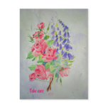 Postcard Roses and Digitalis