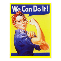 Postcard Rosie the Riveter Patriotic WWII War time
