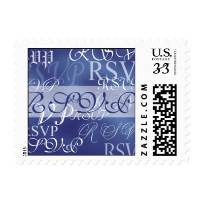 Postcard RSVP In Blue Wedding Postage