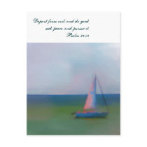 Postcard, Sailing Boat Bible Scripture, Seek Peace