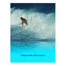 Postcard Surfer Girl Snapper Rocks QLD Australia