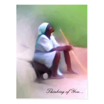 Postcard Template - Black Haitian woman sitting postcards