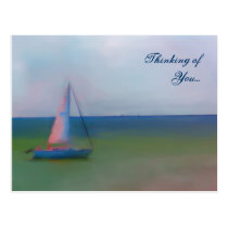 Postcard - Thinking of You (Sailing Boat Painting) postcards