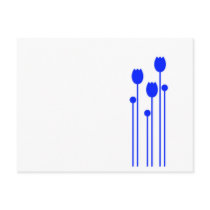 Postcard tulip flower blue blue decays on one side