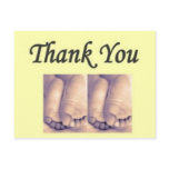 Postcard Twins Baby thank you yellow