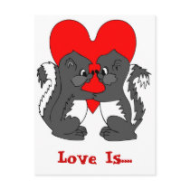 Postcard-Valentine Love Skunks