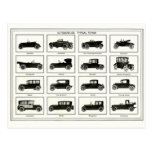 Postcard - Vintage Automobiles Illustration