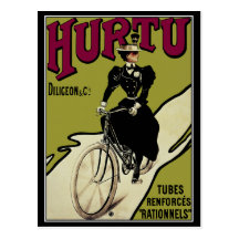 Postcard: Vintage Bicycle Ad for Hurtu Bicycles