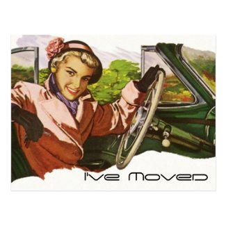 Postcard Vintage Retro Fun I've Moved New Address