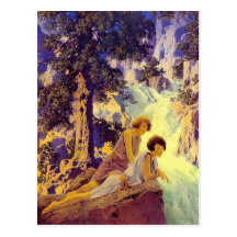 Postcard:  Waterfall - Maxfield Parrish