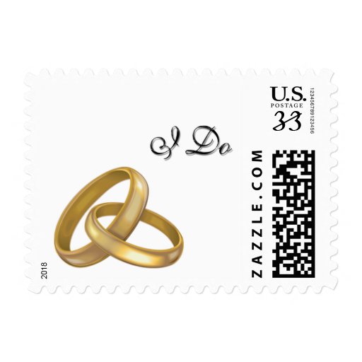 Postcard Wedding Rings Stamp