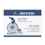 POSTCARD: We've Moved! Antique Bicycle (navy)