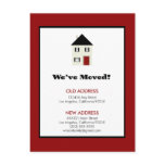 POSTCARD: We've Moved! Classic House (red)