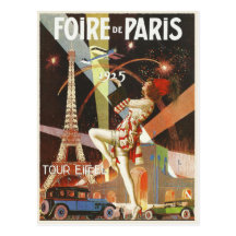 Postcard with 1920's Paris Art Deco Print