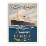Postcard with Cruise Ship Advertising Poster