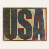 Postcard with Distressed U.S.A. Print postcards