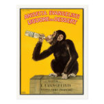 Postcard with Drinking Monkey Poster