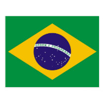 Postcard with Flag of Brazil postcards